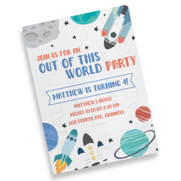 Blast Off Birthday Invitation - Image 2