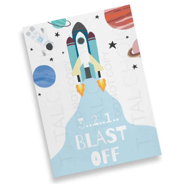 Blast Off Birthday Invitation - Image 3