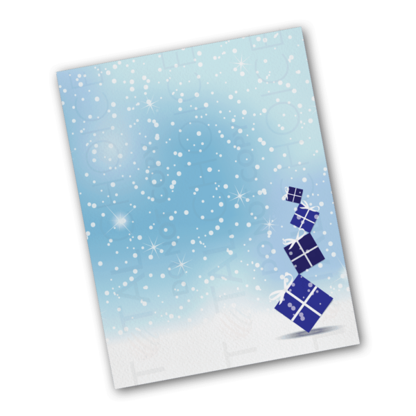 Blue Christmas Presents Christmas Letterhead - Image 2