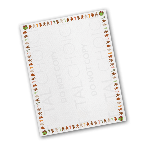 Gingerbread Candy Canes Holiday Letterhead - Image 2