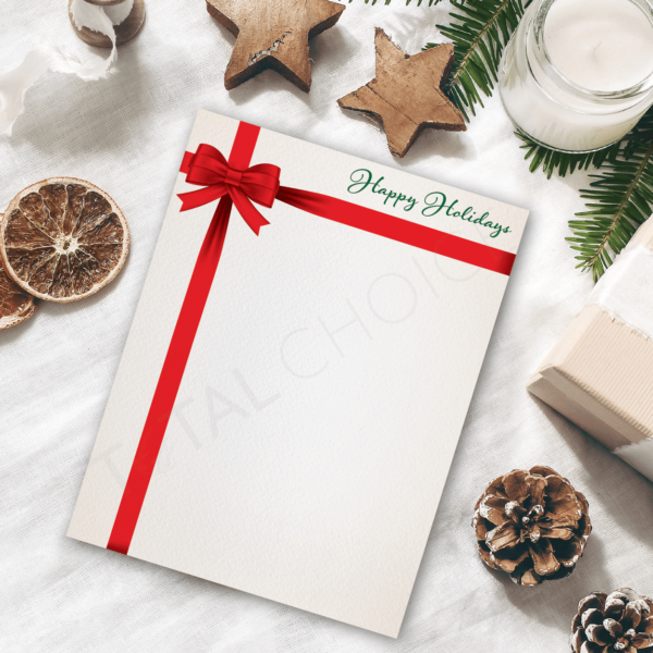 Holiday Bows Holiday Letterhead