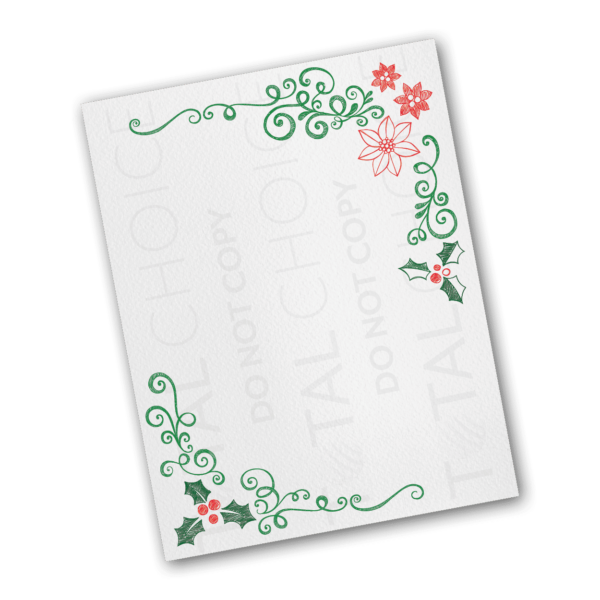 Holly Leaves Christmas Letterhead - Image 2
