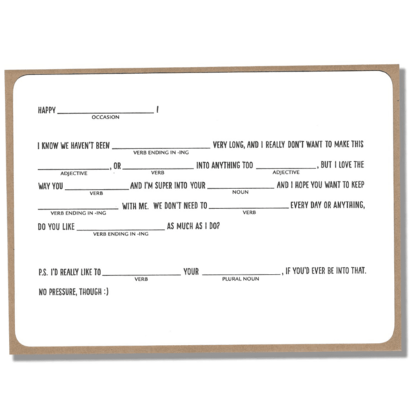MadLib Relationship Card