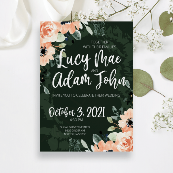Majestic Flowers Invitation
