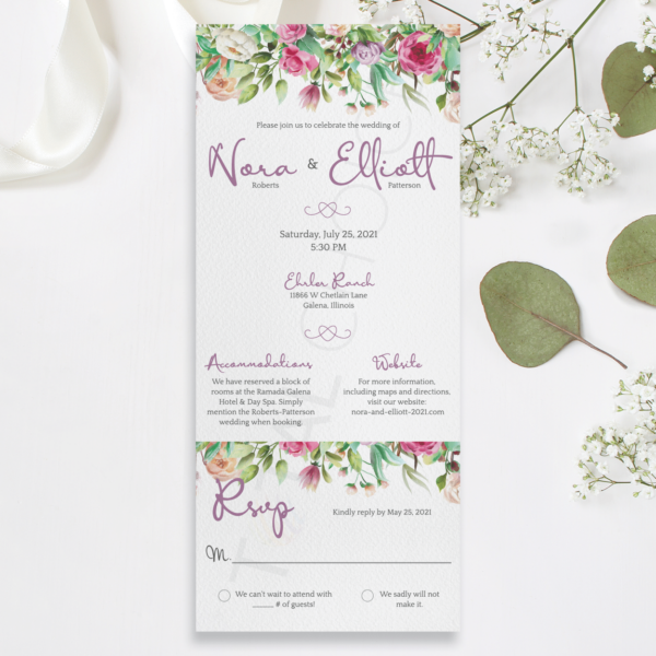 Peony Bliss All-In-One Invitation