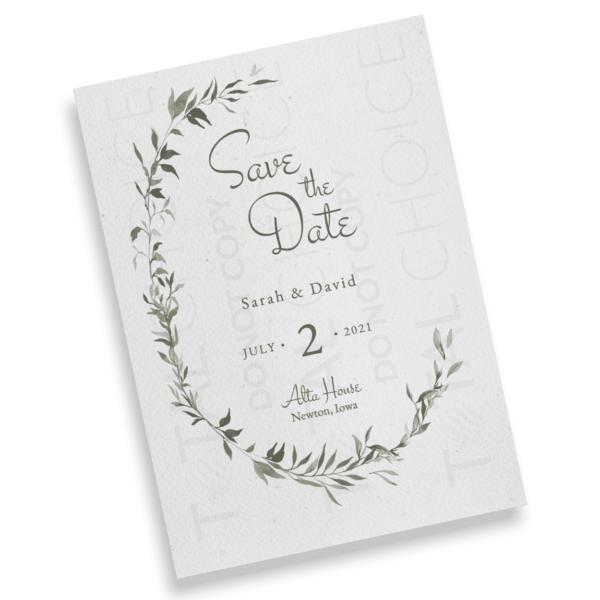 Vintage Greenery Save the Date - Image 2