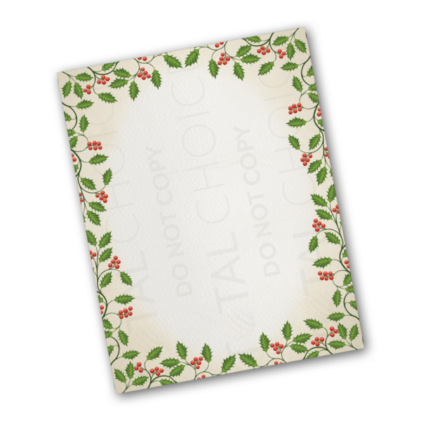 Vintage Holly Holiday Letterhead - Image 2