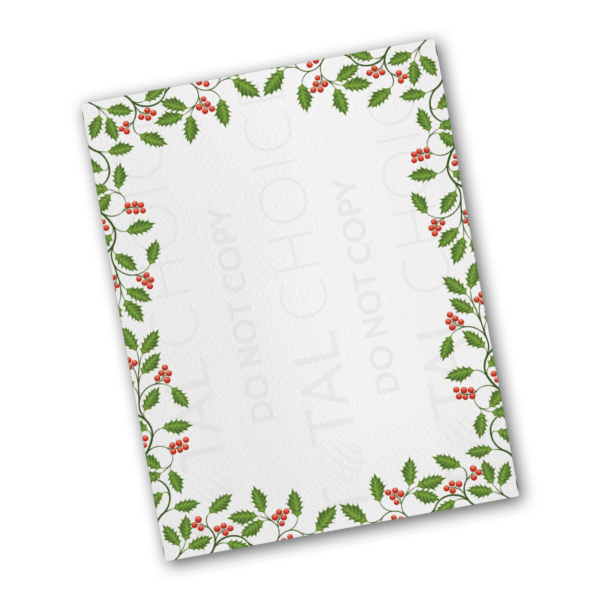 Vintage Holly Holiday Letterhead - Image 3