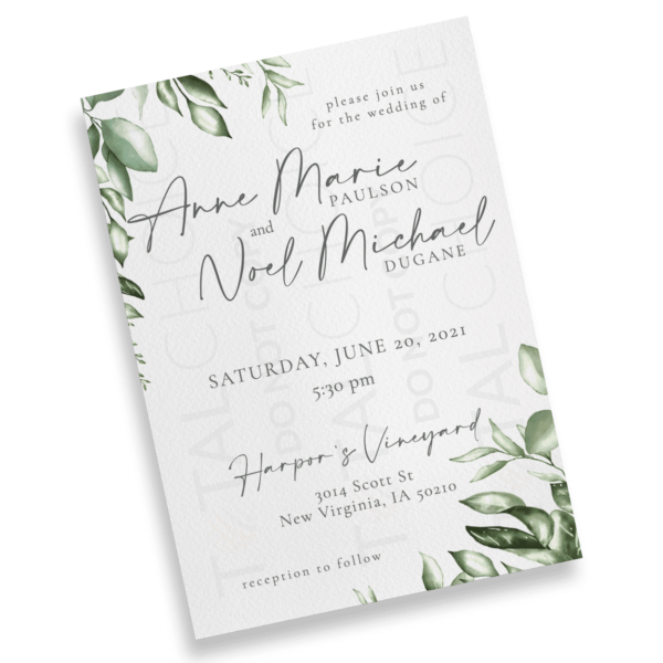 Watercolor Leaf Invitation - Image 2