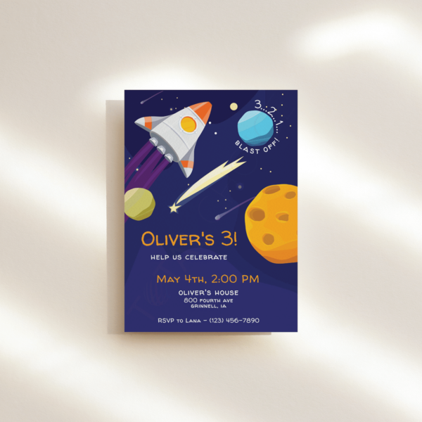 Deep Space Birthday Invitation