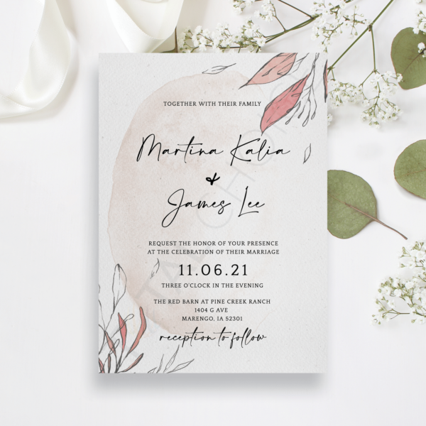 Blush Foliage Invitation