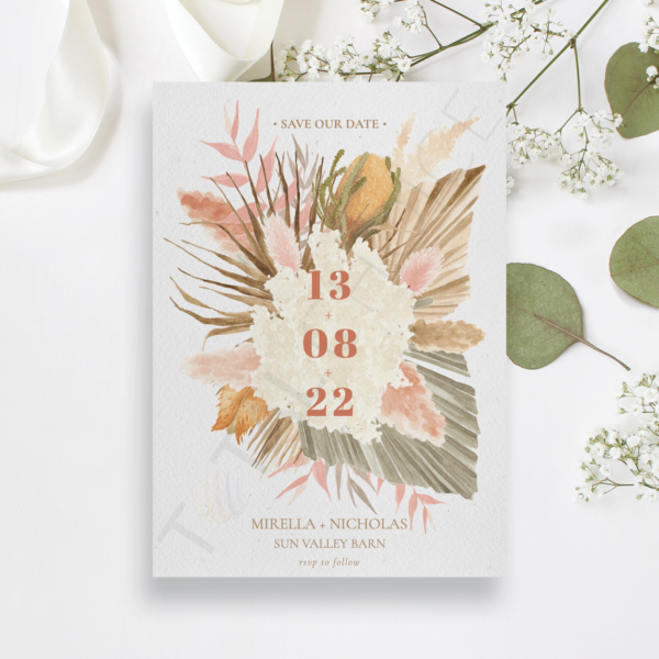Boho Botanical Save the Date
