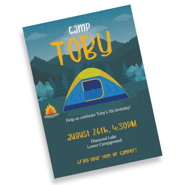 Mountain Campfire Birthday Invitation - Image 2