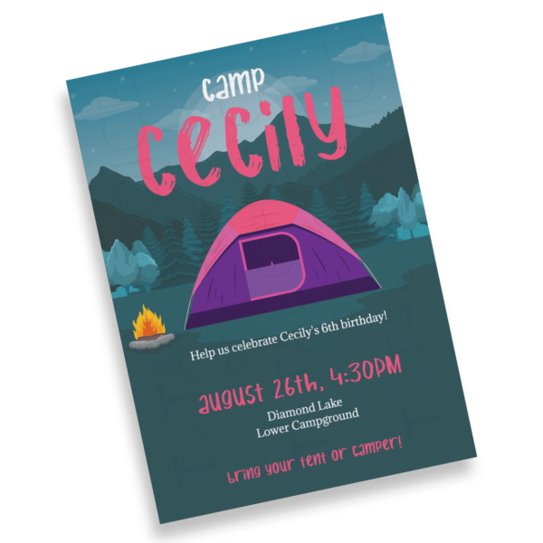 Mountain Campfire Birthday Invitation - Image 3