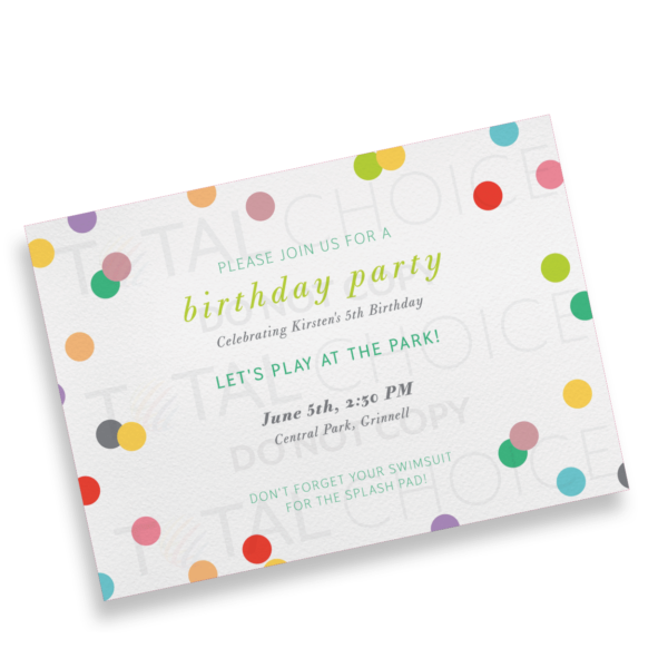 Rainbow Confetti Birthday Invitation - Image 2