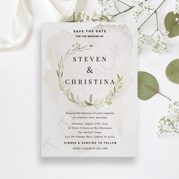 Dainty Foliage Save the Date