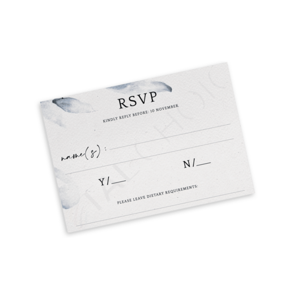 Elegant Blue Watercolor RSVP - Image 2