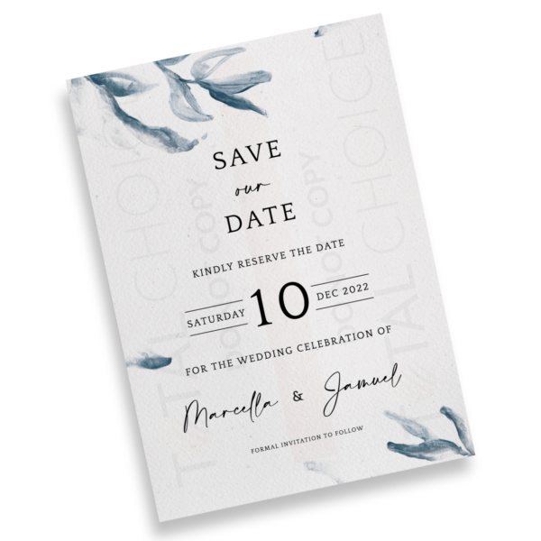 Elegant Blue Watercolor Save the Date - Image 2