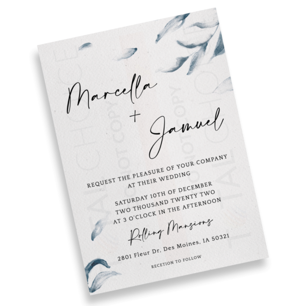 Elegant Blue Watercolor Invitation - Image 2