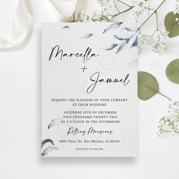 Elegant Blue Watercolor Invitation