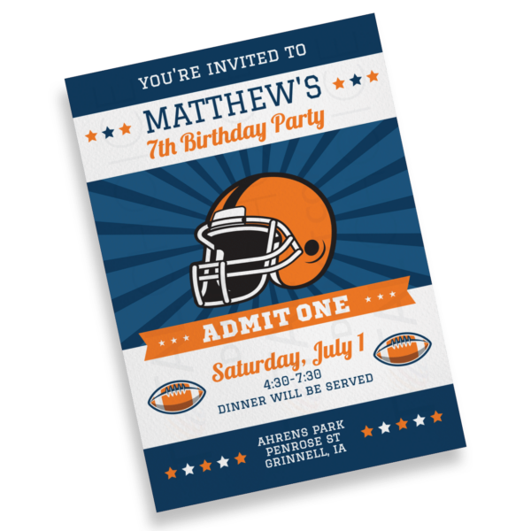 All Star Football Birthday Invitation - Image 2