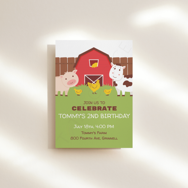 Farm House Birthday Invitation