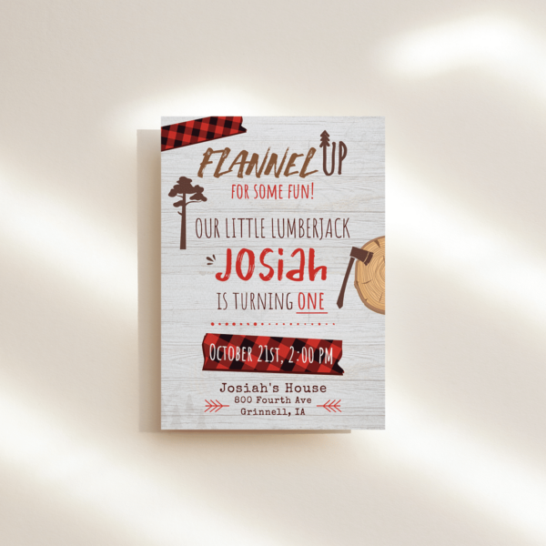 Flannel Up Birthday Invitation