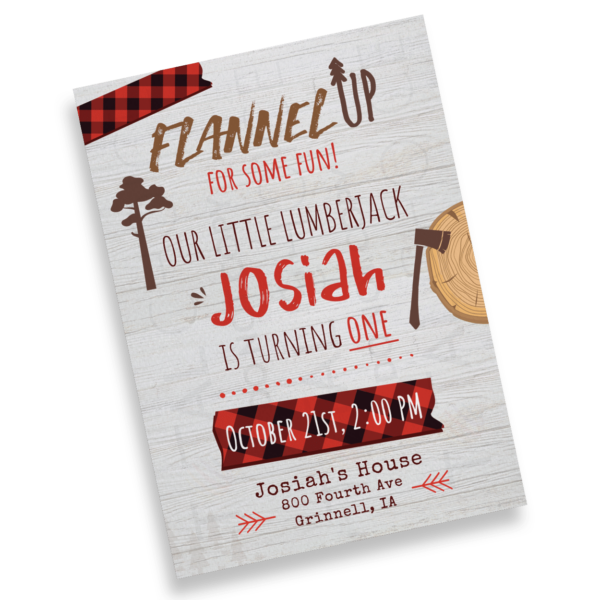 Flannel Up Birthday Invitation - Image 2