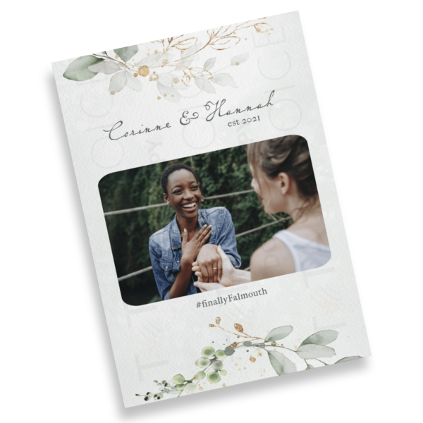 Golden Eucalyptus Wreath Save the Date - Image 3