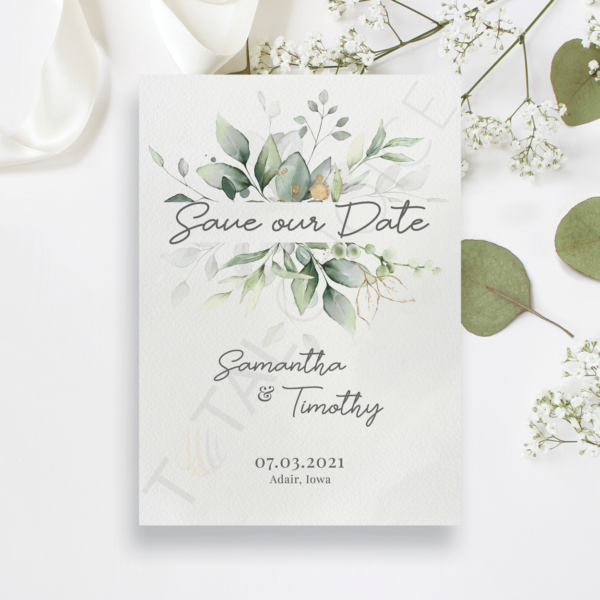 Golden Eucalyptus Save the Date