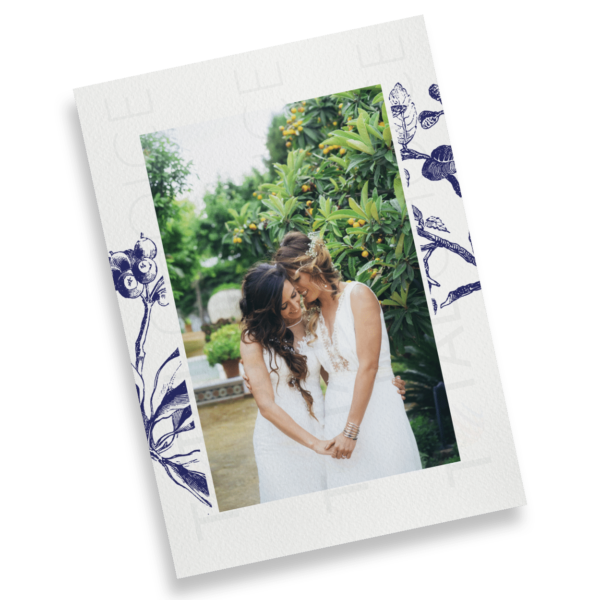 Gold and Navy Floral Save the Date - Image 3