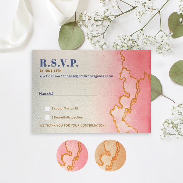 Golden Marble Watercolor RSVP
