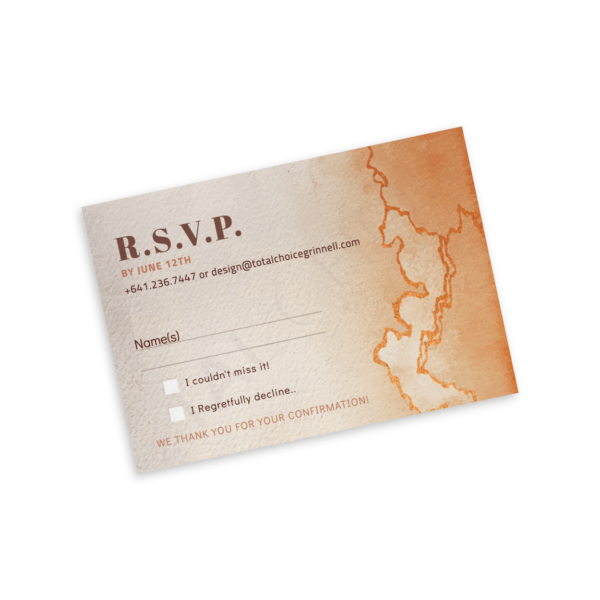 Golden Marble Watercolor RSVP - Image 4