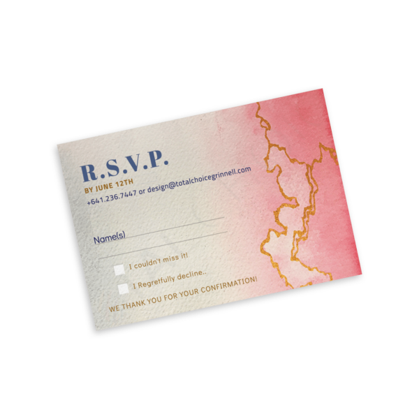 Golden Marble Watercolor RSVP - Image 2