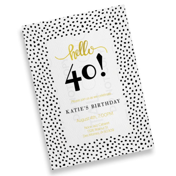 Hello Dots Birthday Invitation - Image 2