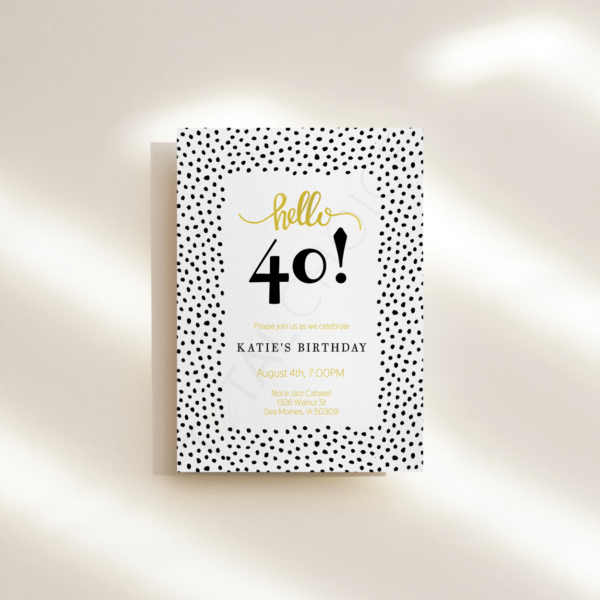 Hello Dots Birthday Invitation