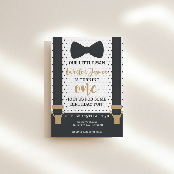 Little Man Birthday Invitation
