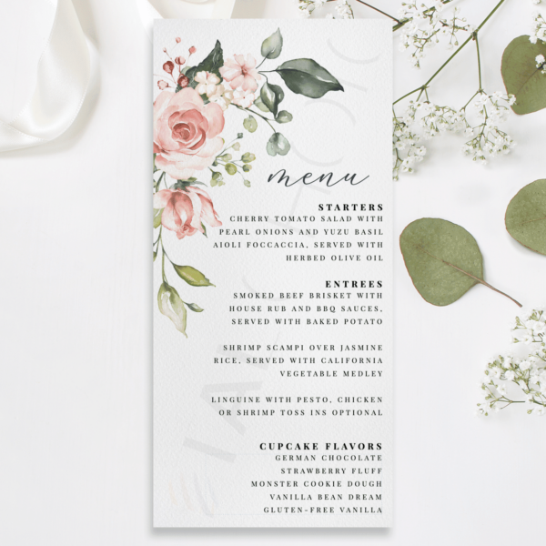 Simplistic Floral Menu
