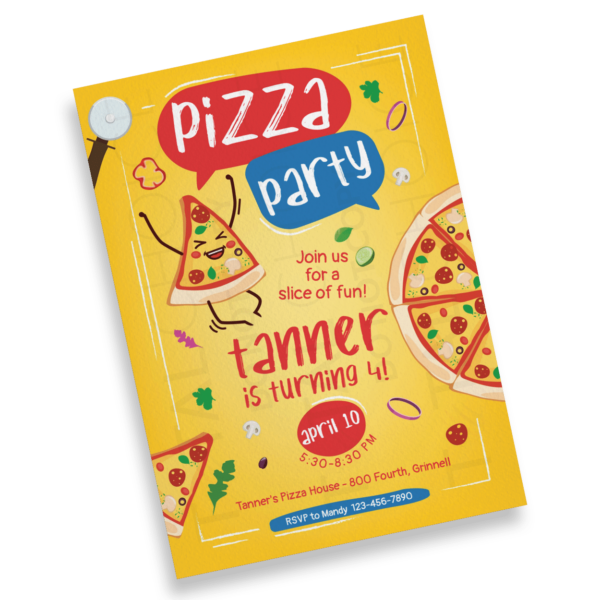 Pizza Party Birthday Invitation - Image 2