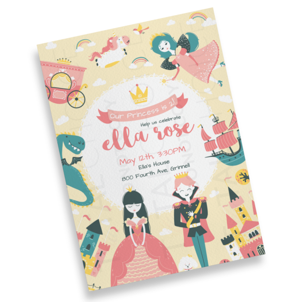 Prince and Princess Birthday Invitation - Image 2