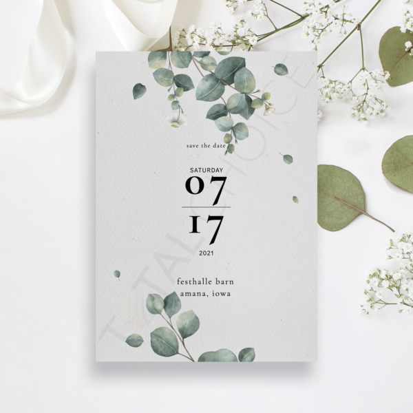 Eucalyptus Foliage Save the Date