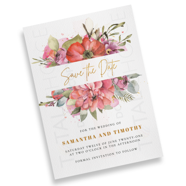 Floral and Gold Save the Date - Image 2
