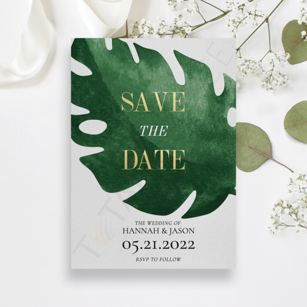 Tropical Monstera Save the Date
