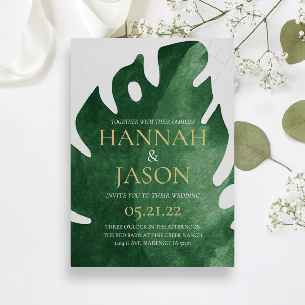 Tropical Monstera Invitation