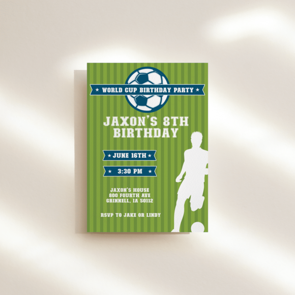 World Cup Soccer Birthday Invitation