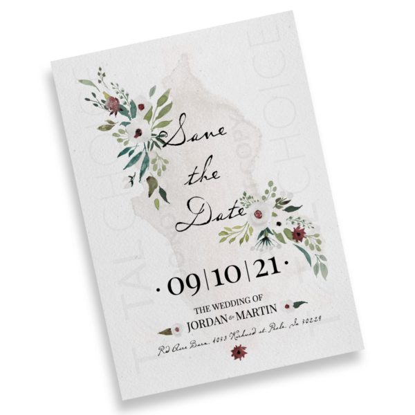 Floral Watercolor Splash Save the Date - Image 2