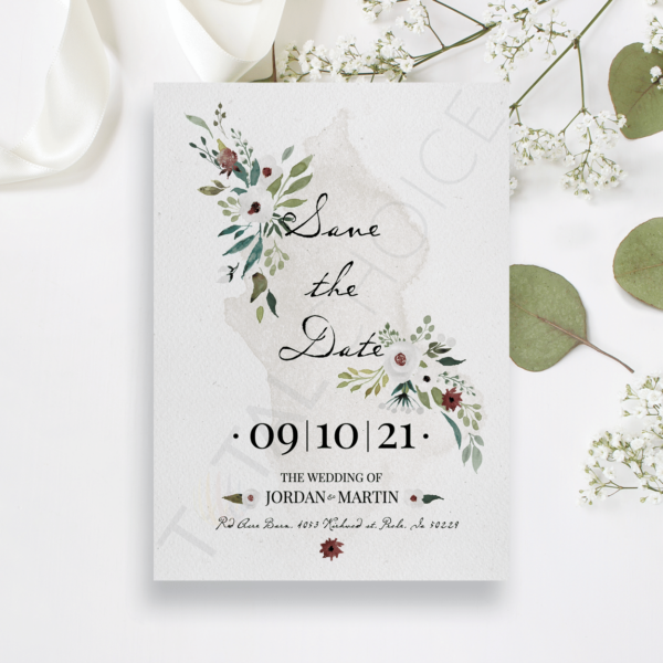 Floral Watercolor Splash Save the Date