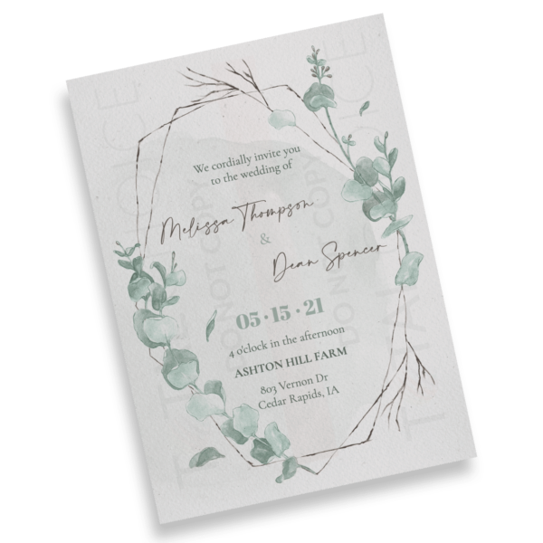 Geo Eucalyptus Invitation - Image 2