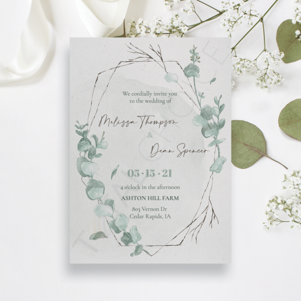 Geo Eucalyptus Invitation
