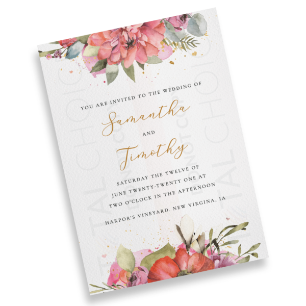 Floral and Gold Invitation - Image 2
